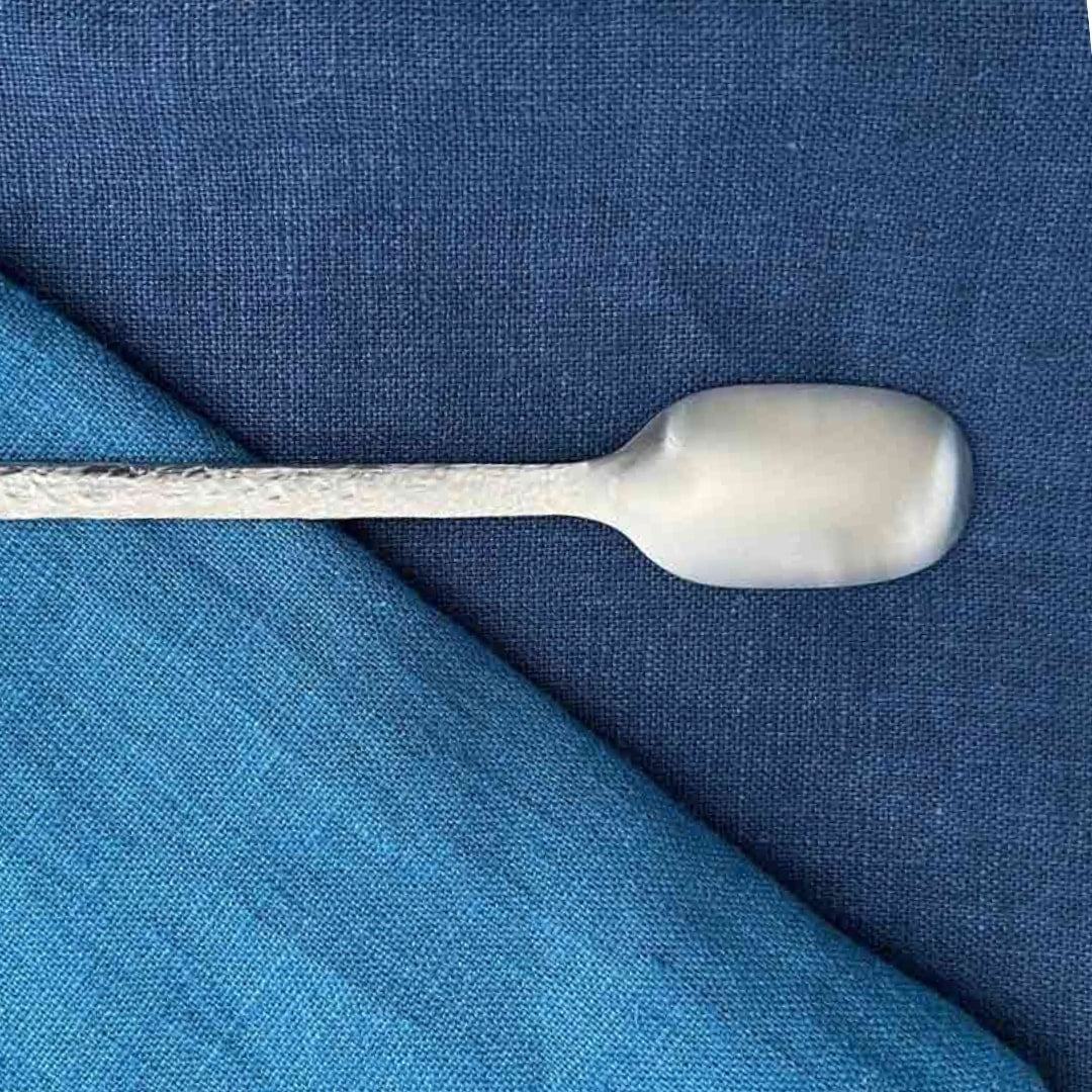 Brushed Silver Hammered Finish Teaspoons | Set of 6