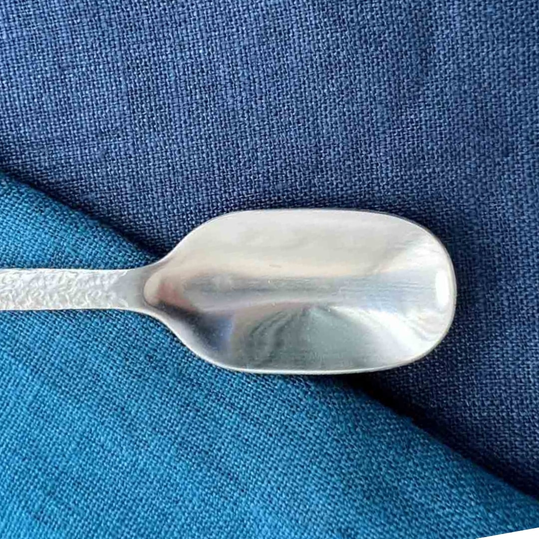 Brushed Silver Hammered Finish Teaspoons | Set of 6