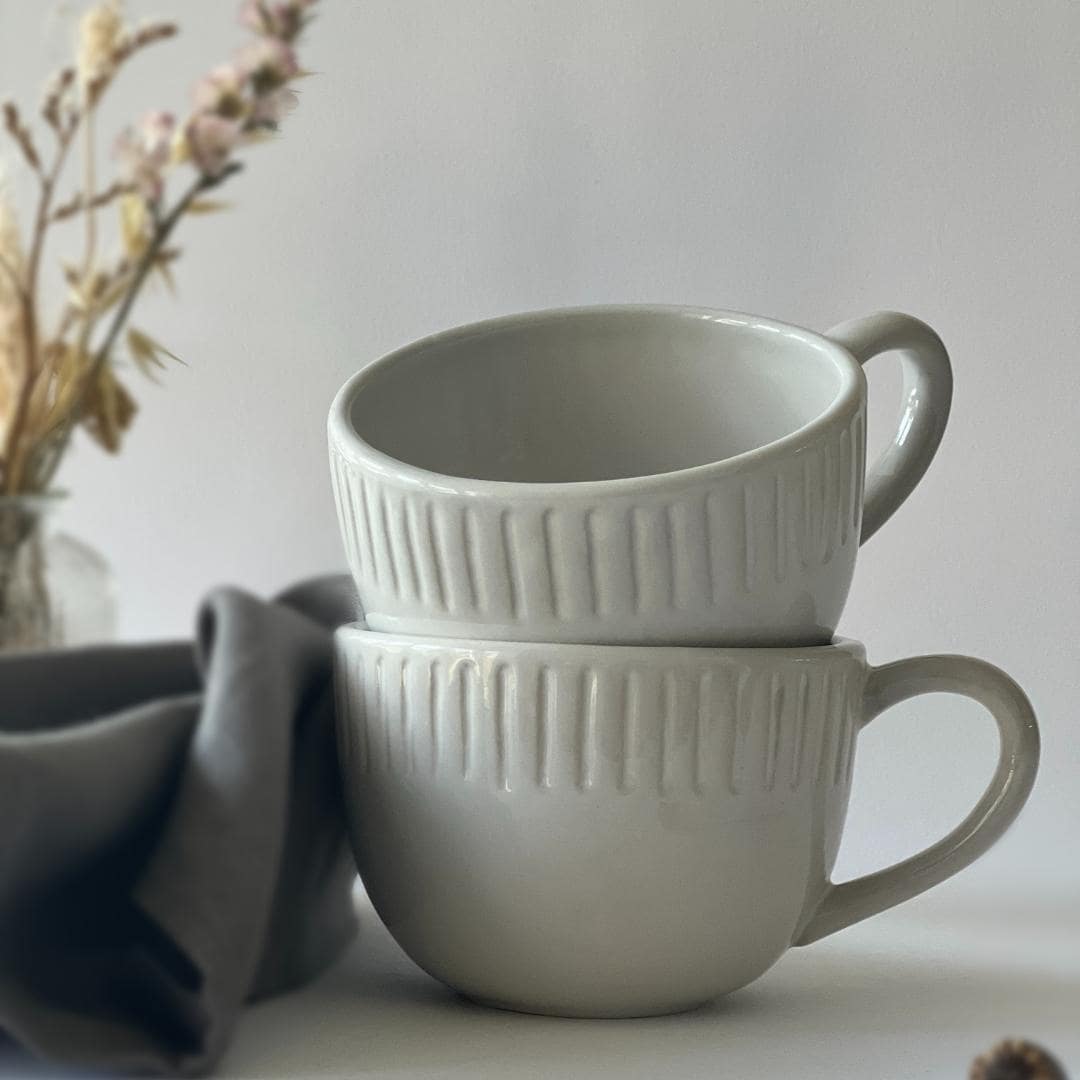 Compton Stoneware Cups 450ml - Set of 2 | Large