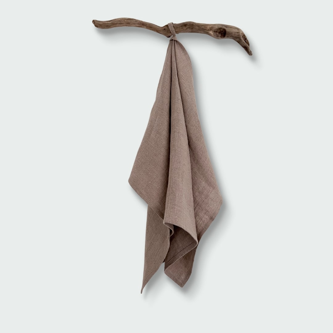 Pure Linen Tea Towel with Hanging Loop | Night Blue