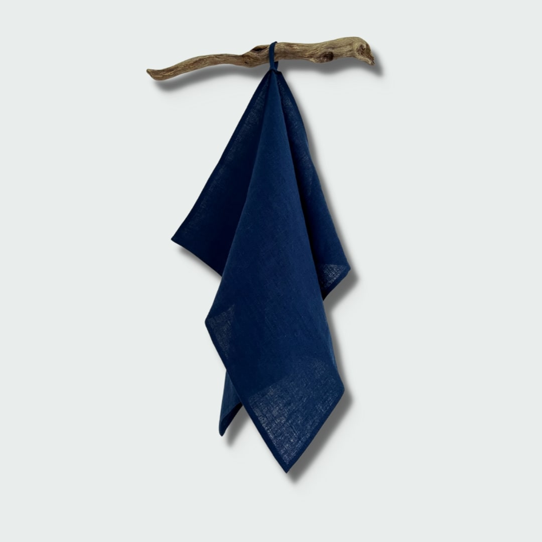 Pure Linen Tea Towel with Hanging Loop | Oatmeal