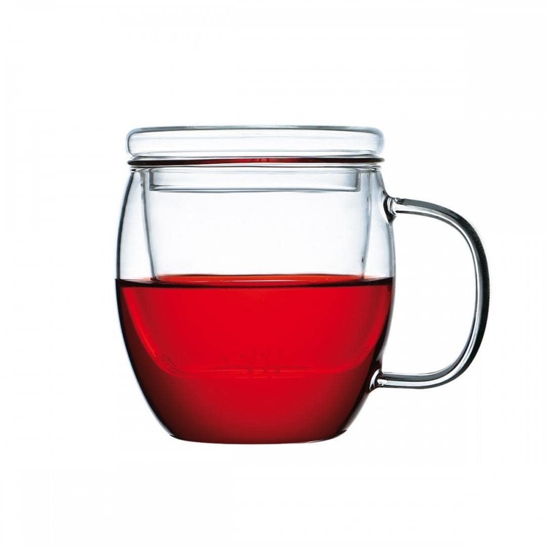 Manon Glass Mug with Cover and Glass Tea Infuser 450ml | Large